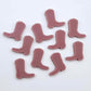 15mm dusty rose acrylic boot stud earring blanks laid flat 