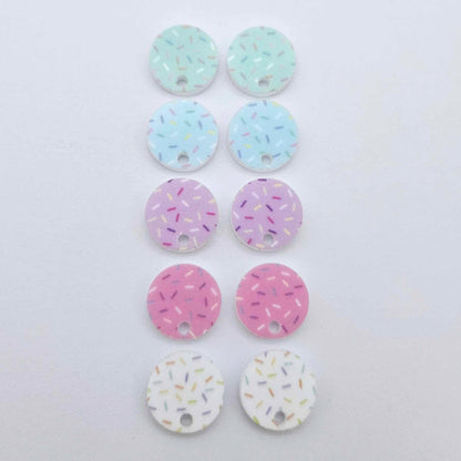 14mm SPRINKLE UV PRINTED Acrylic TOPPERS/STUDS