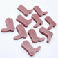 15mm dusty rose acrylic boot stud earring blanks laid flat 