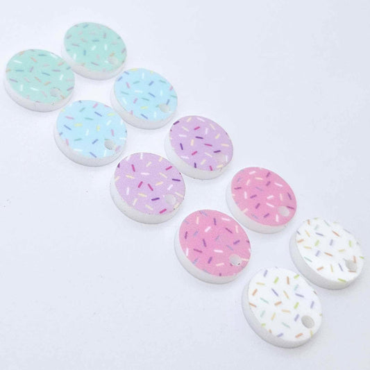 14mm SPRINKLE UV PRINTED Acrylic TOPPERS/STUDS