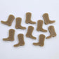 15mm iced coffee acrylic boot stud earring blanks laid flat.