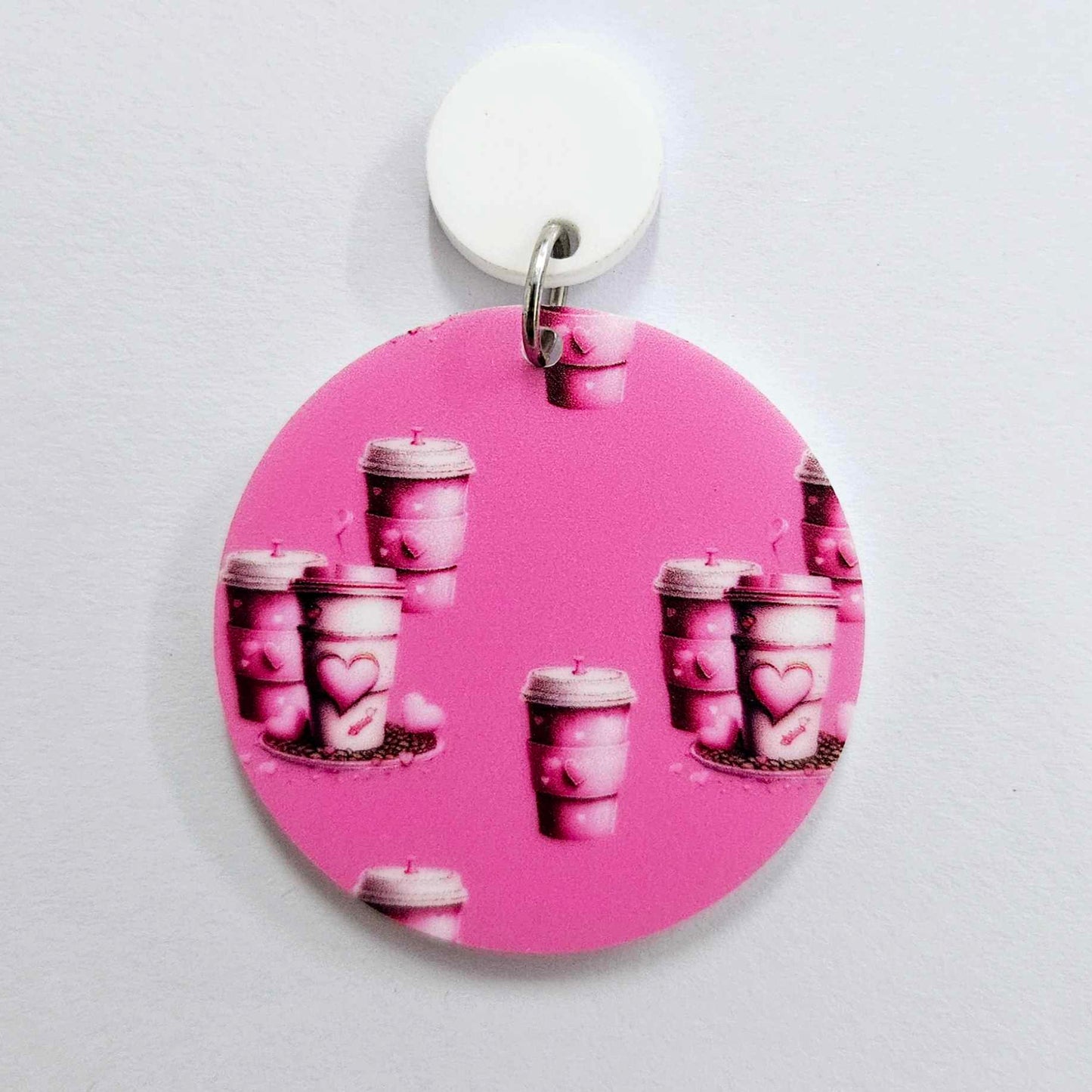 38mm PINK COFFEE Acrylic DANGLES