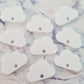 18mm Glossy WHITE Acrylic CLOUD Toppers/Studs