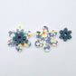 Hawaii Dream & Bluestone: Two-piece UV printed Hawaii Dream and Bluestone acrylic flower earring blanks designed for 20mm stainless steel hoops.