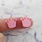 14mm PASTEL PINK Acrylic CROWN Toppers/Studs