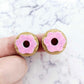 20mm OAK & PINK SPRINKLE Acrylic DONUTS