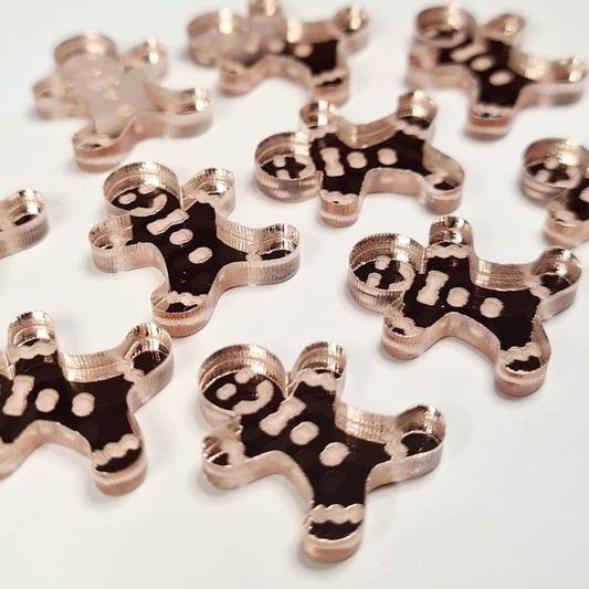 18mm ROSE GOLD MIRROR Acrylic GINGERBREAD MEN