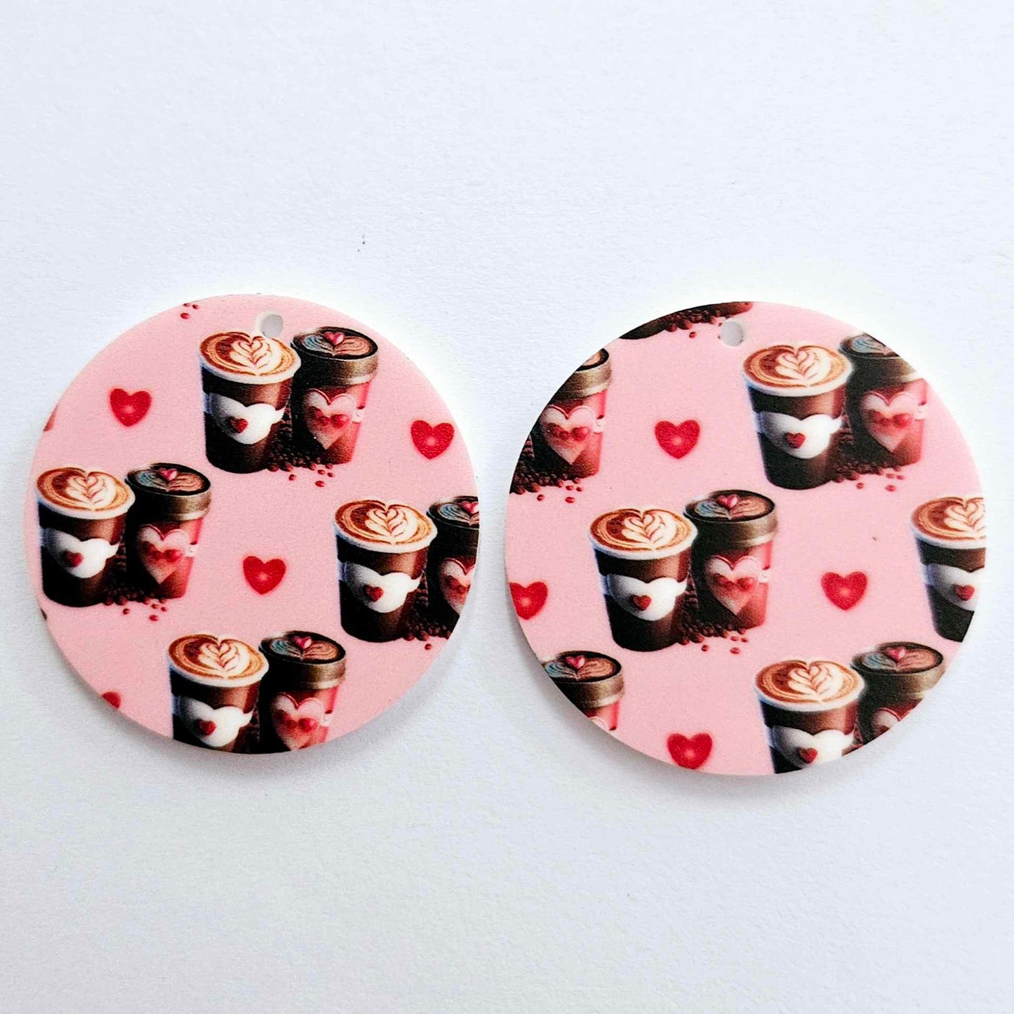 38mm COFFEE LOVE Acrylic DANGLES