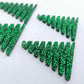 40mm GREEN Glitter ZIGZAG Christmas Trees.