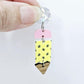 yellow bee UV print pastel pink wood oak pencil teacher DIY earring supplies laser cut acrylic dangles blanks