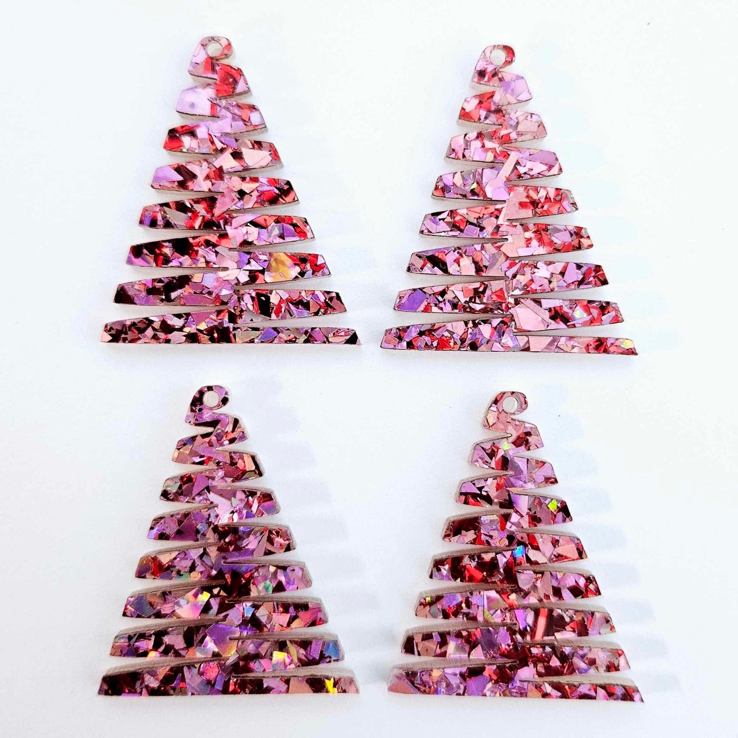 40mm CHUNKY LOVE Glitter ZIGZAG Christmas Trees