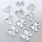 silver mirror bows ribbon Christmas DIY earring supplies laser cut acrylic dangles blanks accompaniments