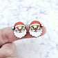 birch wood etched Santa Christmas DIY earring supplies studs blanks laser cut paint fill