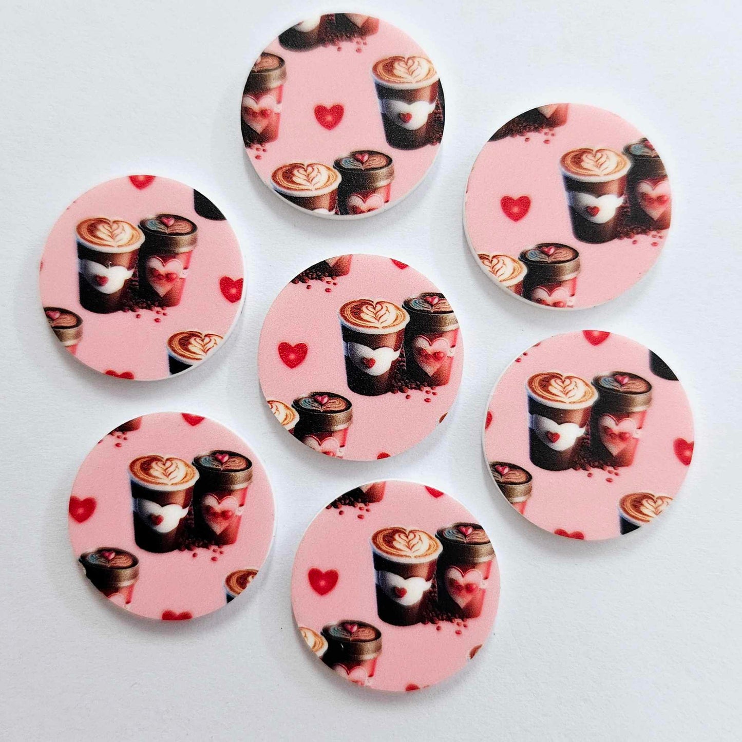 25mm COFFEE LOVE Acrylic CIRCLES