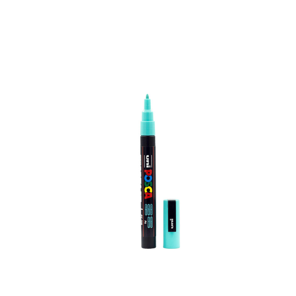 Aqua Green POSCA PC-3M fine tip paint pen used for detailed craft and earring paint fill designs