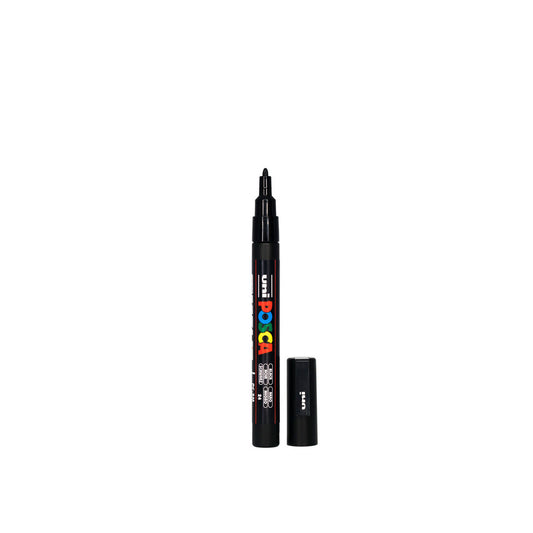 Black POSCA PC-3M fine tip paint pen used for detailed craft and earring paint fill designs