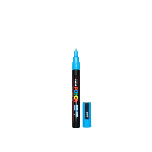 Light Blue POSCA PC-3M fine tip paint pen used for detailed craft and earring paint fill designs