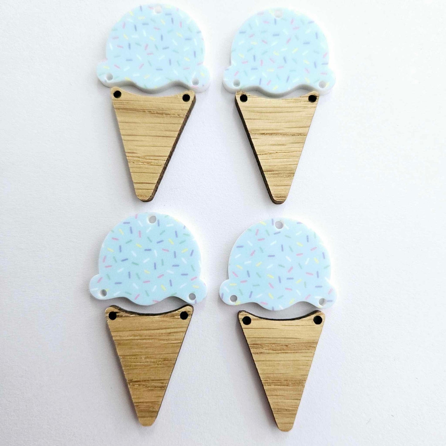 50mm BLUE SPRINKLE Acrylic SINGLE SCOOP ICE-CREAM