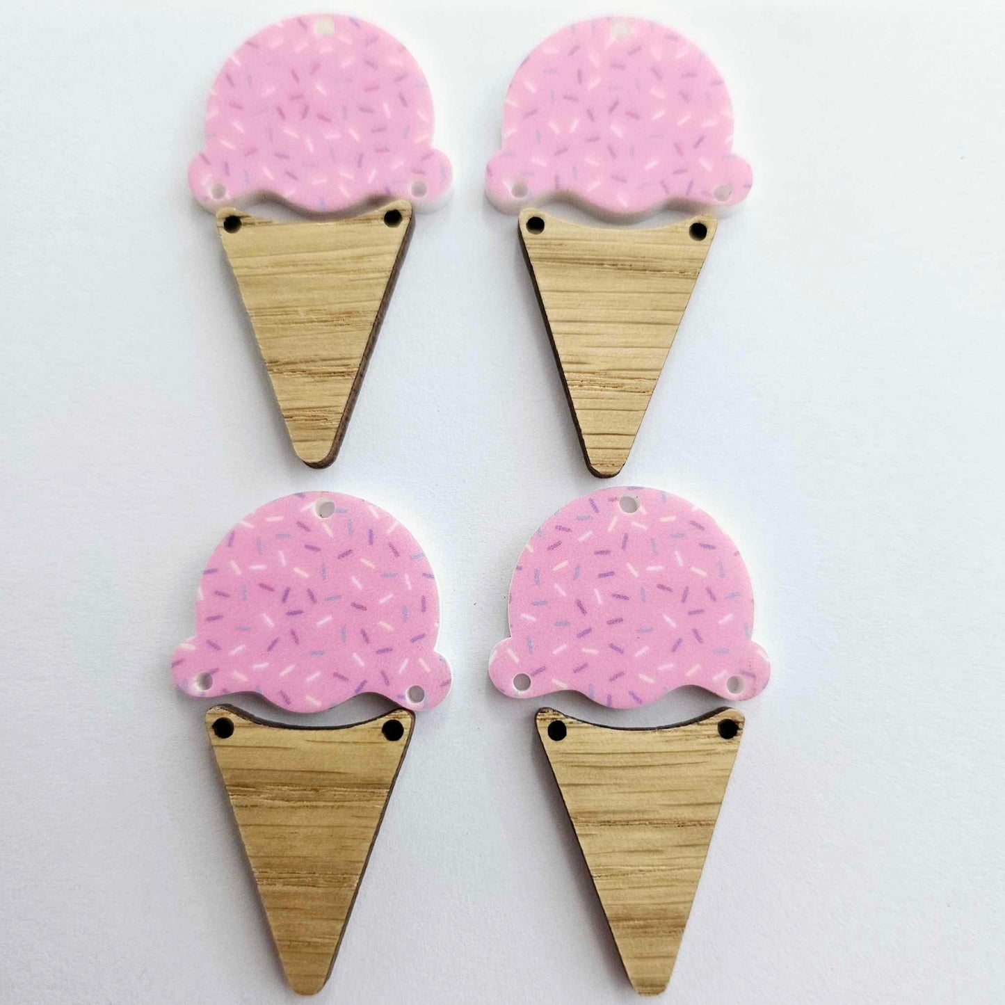 50mm PINK SPRINKLE Acrylic SINGLE SCOOP ICE-CREAM