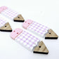 pastel gingham uv printed pink oak wood teacher pencil DIY earring supplies laser cut acrylic dangles blanks