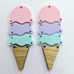 65mm Laser Cut PASTEL Acrylic TRIPLE SCOOP ICE-CREAM