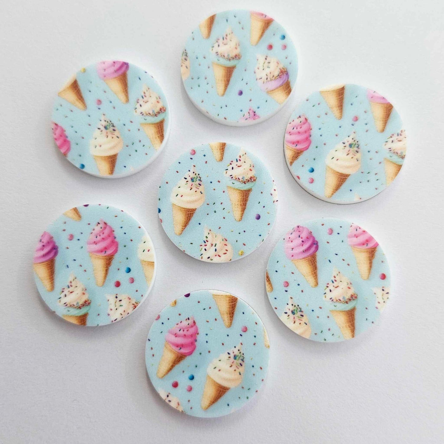 25mm ICE-CREAM Acrylic CIRCLES