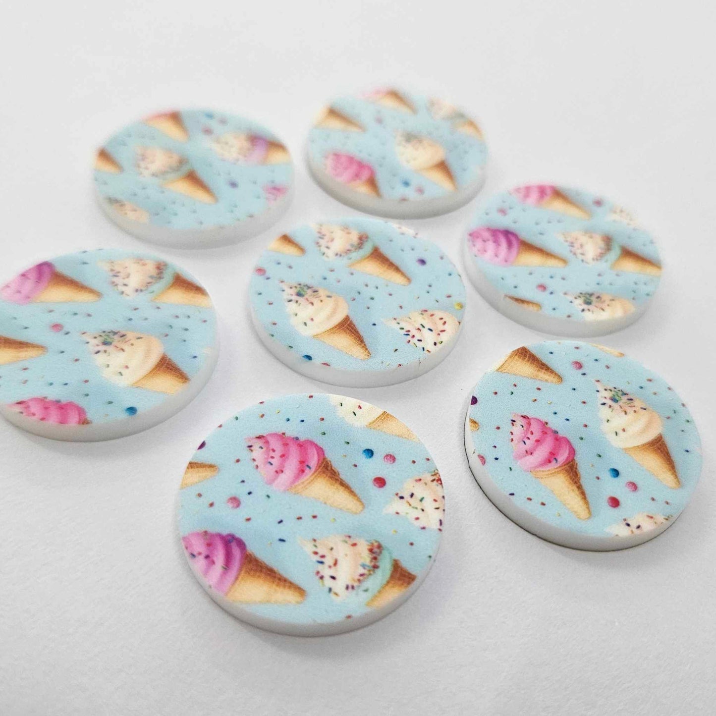 25mm ICE-CREAM Acrylic CIRCLES