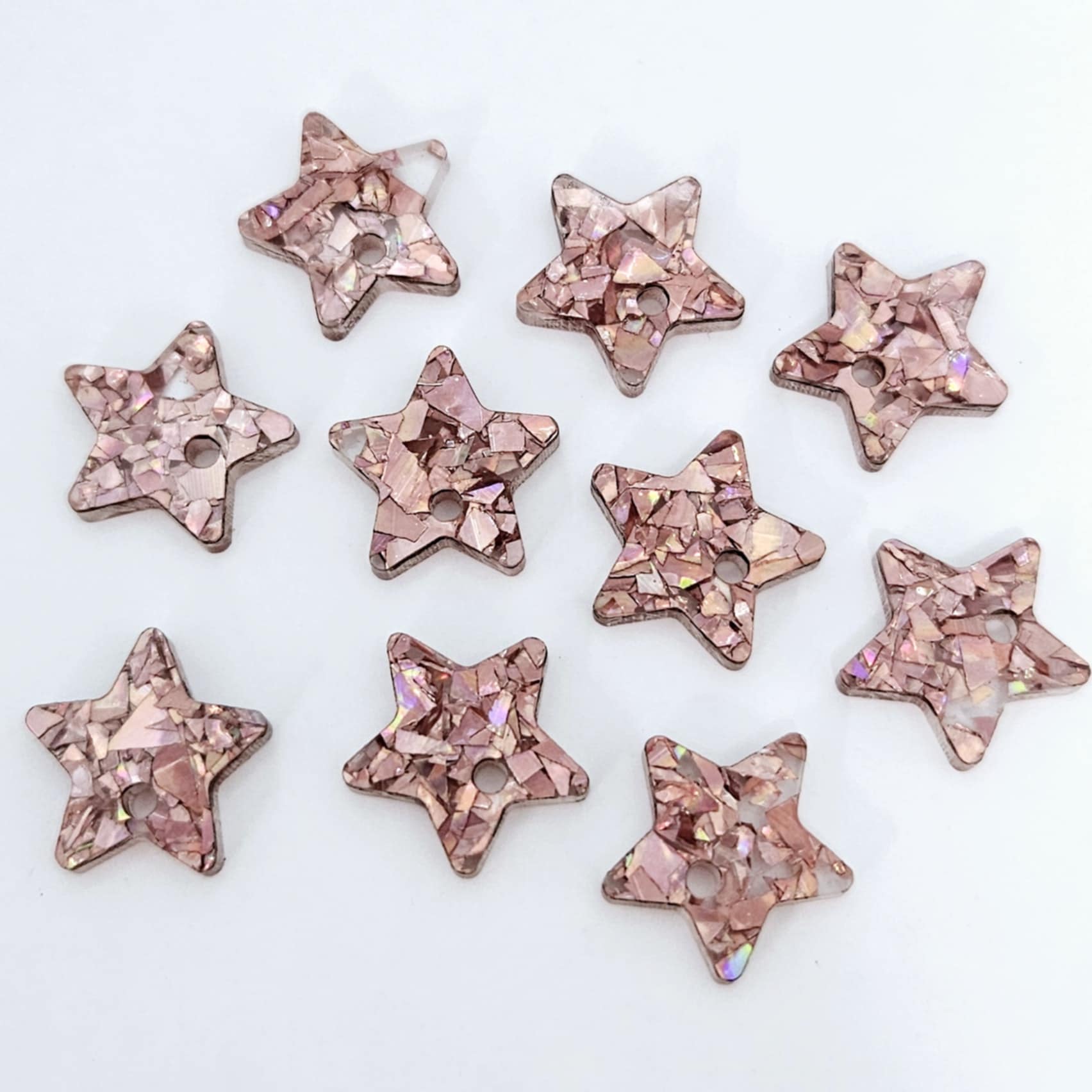 holographic rose gold glitter star Christmas DIY earring supplies laser cut acrylic toppers studs