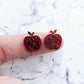 14mm RED GLITTER Acrylic APPLES