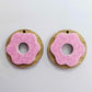 35mm OAK & PINK SPRINKLE Acrylic DONUTS