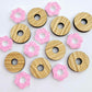 20mm OAK & PINK SPRINKLE Acrylic DONUTS