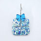 chunky aqua glitter blue silver mirror Christmas present bows DIY earring supplies laser cut acrylic dangles blanks