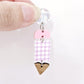 pastel gingham uv printed pink oak wood teacher pencil DIY earring supplies laser cut acrylic dangles blanks