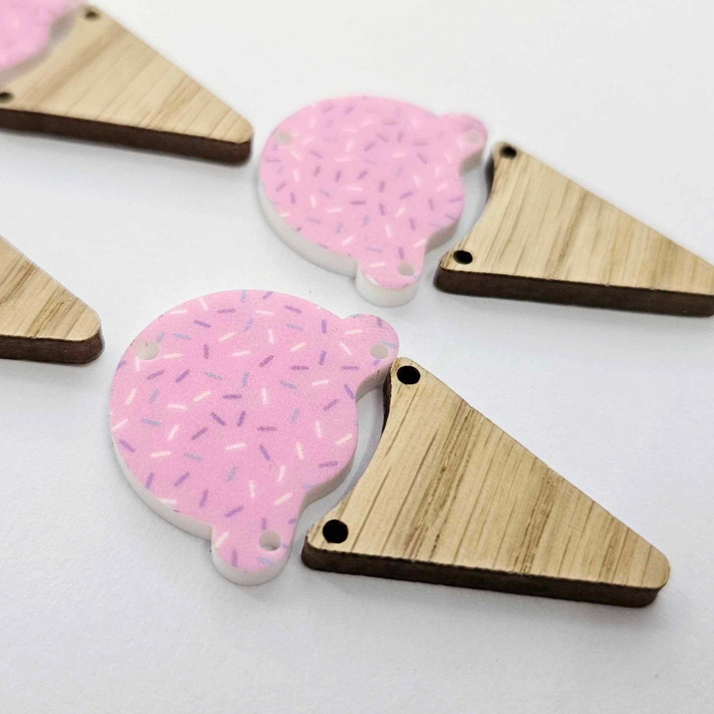 50mm PINK SPRINKLE Acrylic SINGLE SCOOP ICE-CREAM