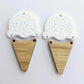 50mm WHITE SPRINKLE Acrylic SINGLE SCOOP ICE-CREAM