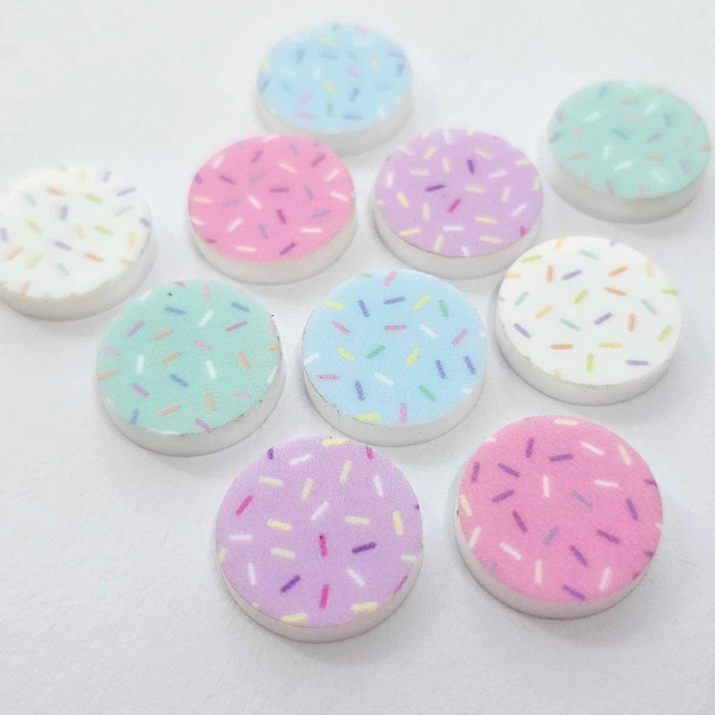 14mm SPRINKLE Acrylic Toppers/Studs MIXED PACK