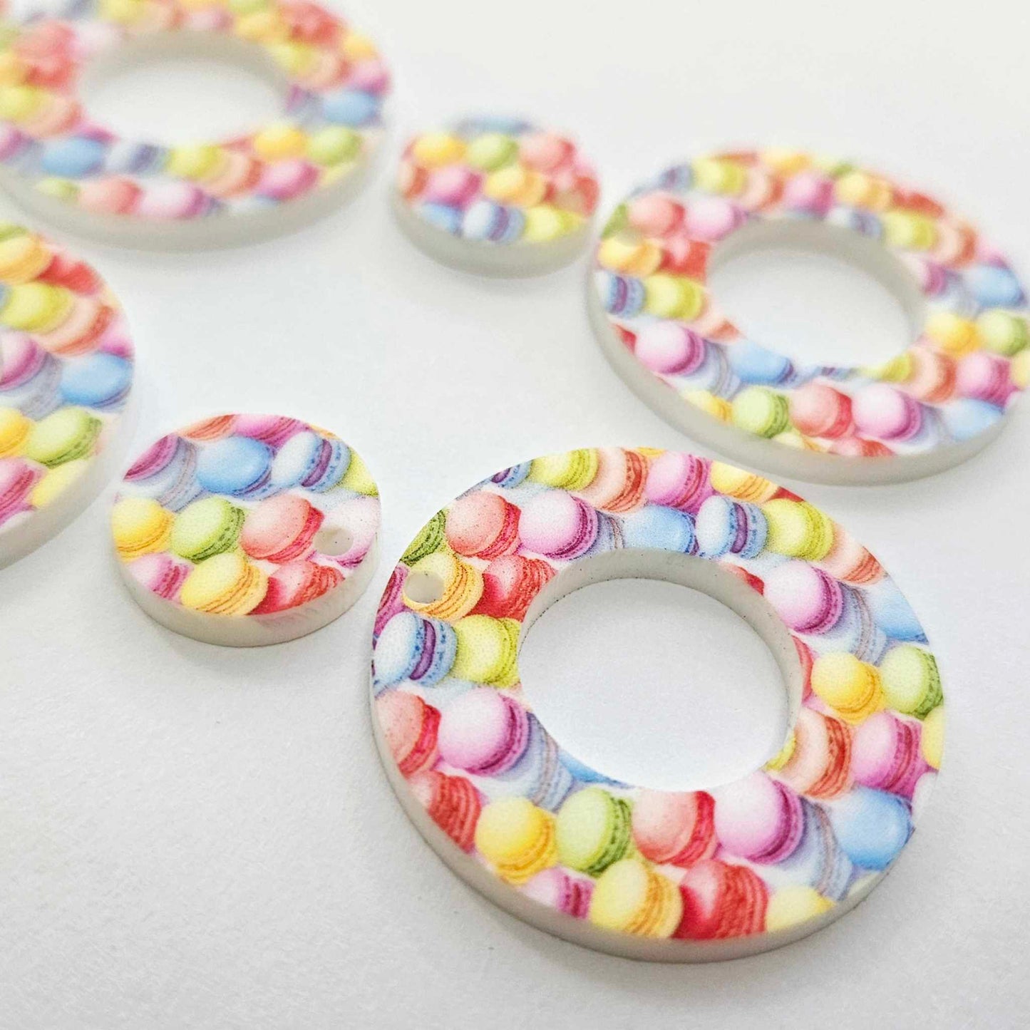 33mm MACARON Acrylic MINI HOOPS, with toppers