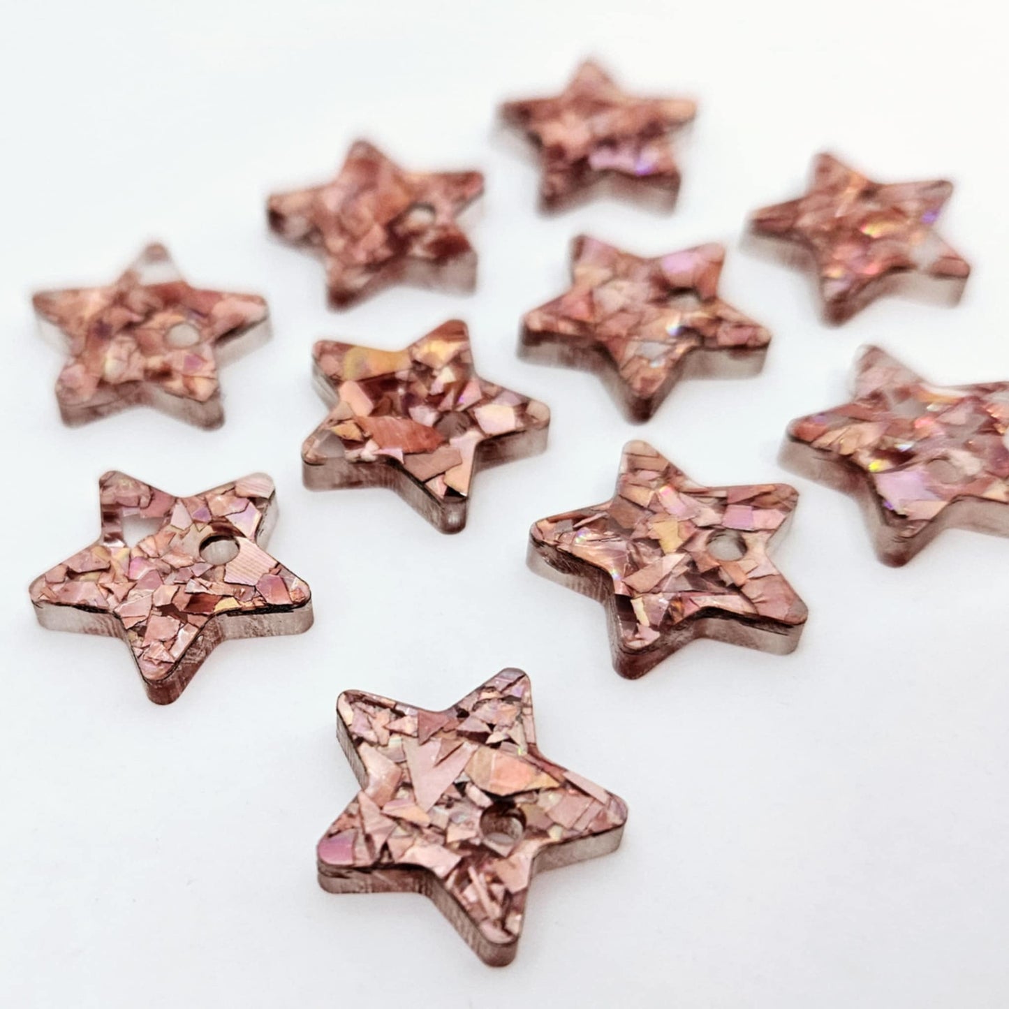 holographic rose gold glitter star Christmas DIY earring supplies laser cut acrylic toppers studs