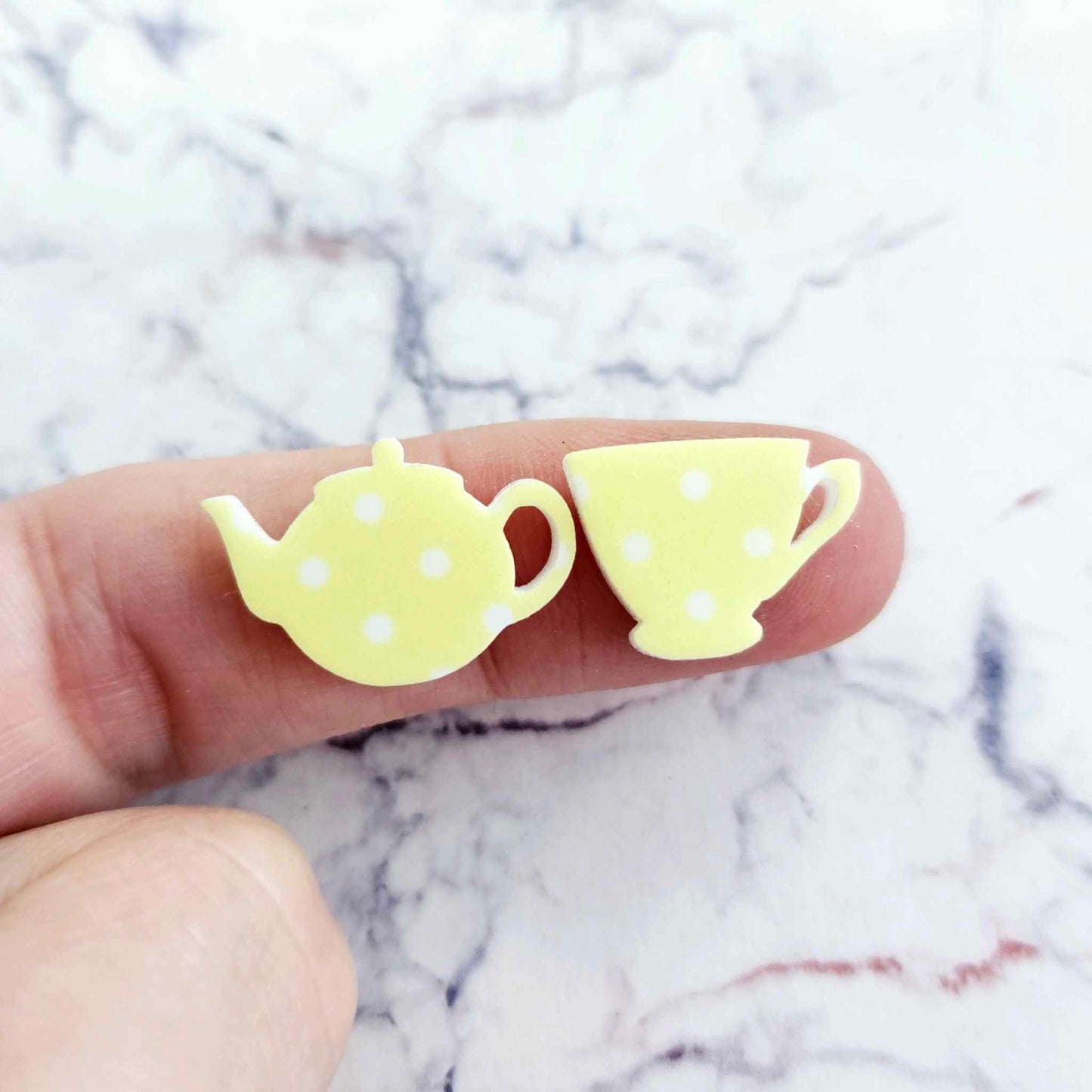 20mm POLKA DOT Acrylic TEAPOT & TEACUP MIXED PACK