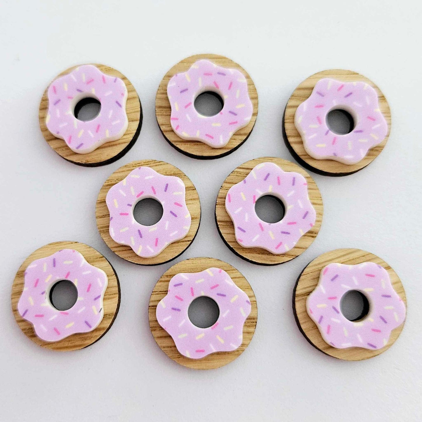 20mm OAK & PURPLE SPRINKLE Acrylic DONUTS