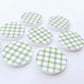 20mm GREEN GINGHAM Acrylic CIRCLES