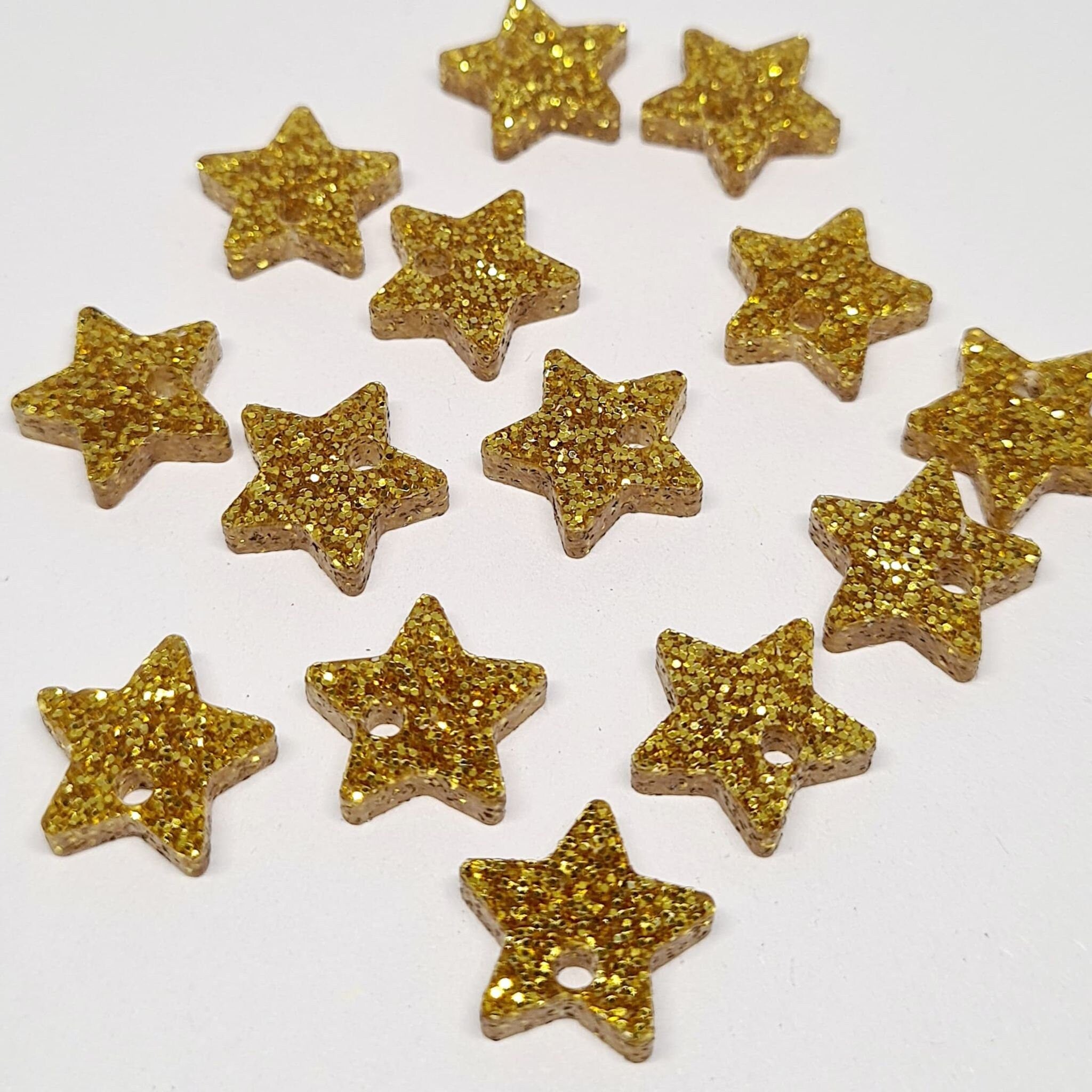 14mm GOLD GLITTER Acrylic STAR Toppers/Studs – A Krafty Avenue