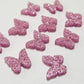 15mm PINK GLITTER Acrylic BUTTERFLIES