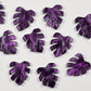 15mm PURPLE MARBLE Acrylic MONSTERA LEAVES