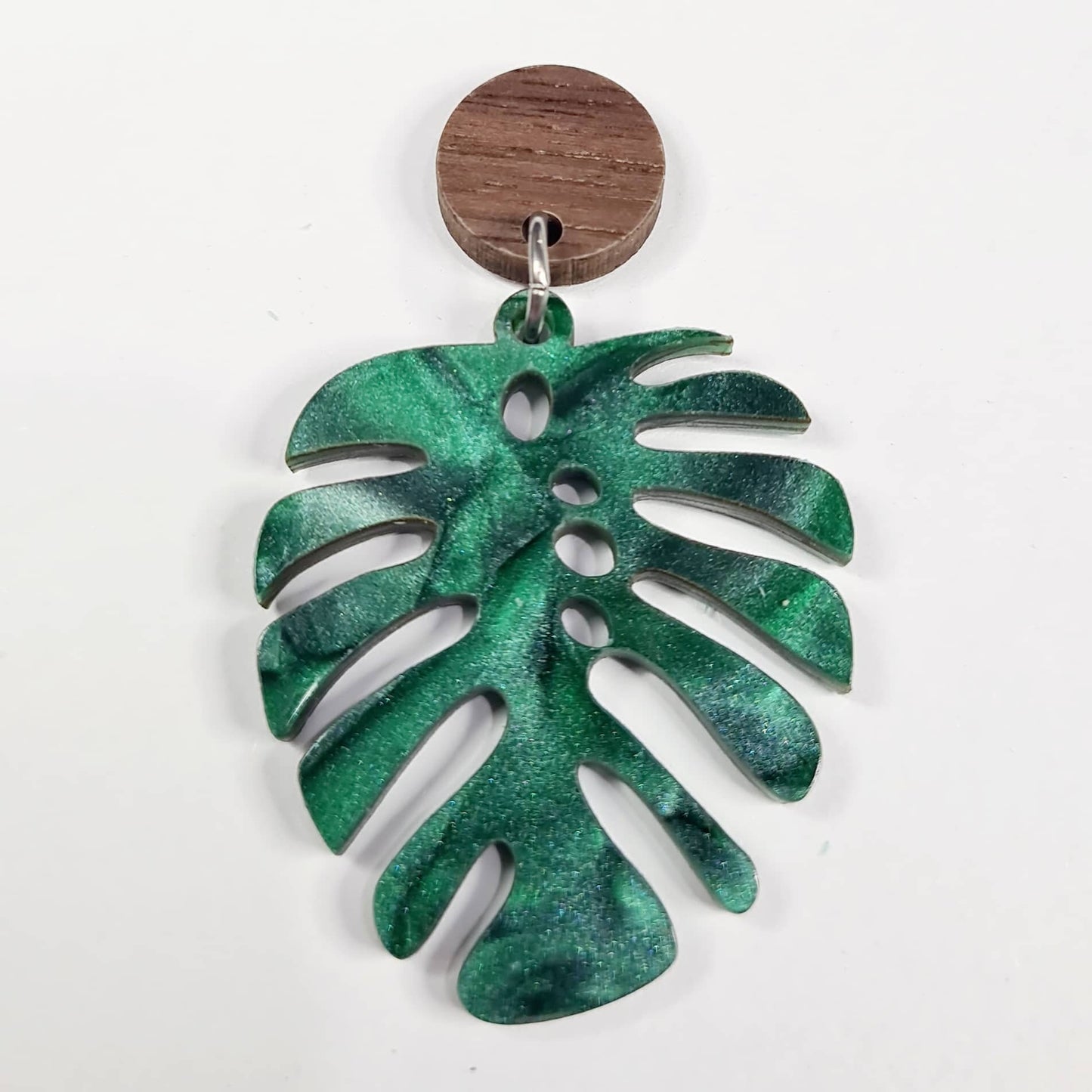 40mm GREEN MINERAL Acrylic MONSTERA Leaves