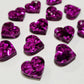 14mm CHUNKY BERRY GLITTER Acrylic HEARTS