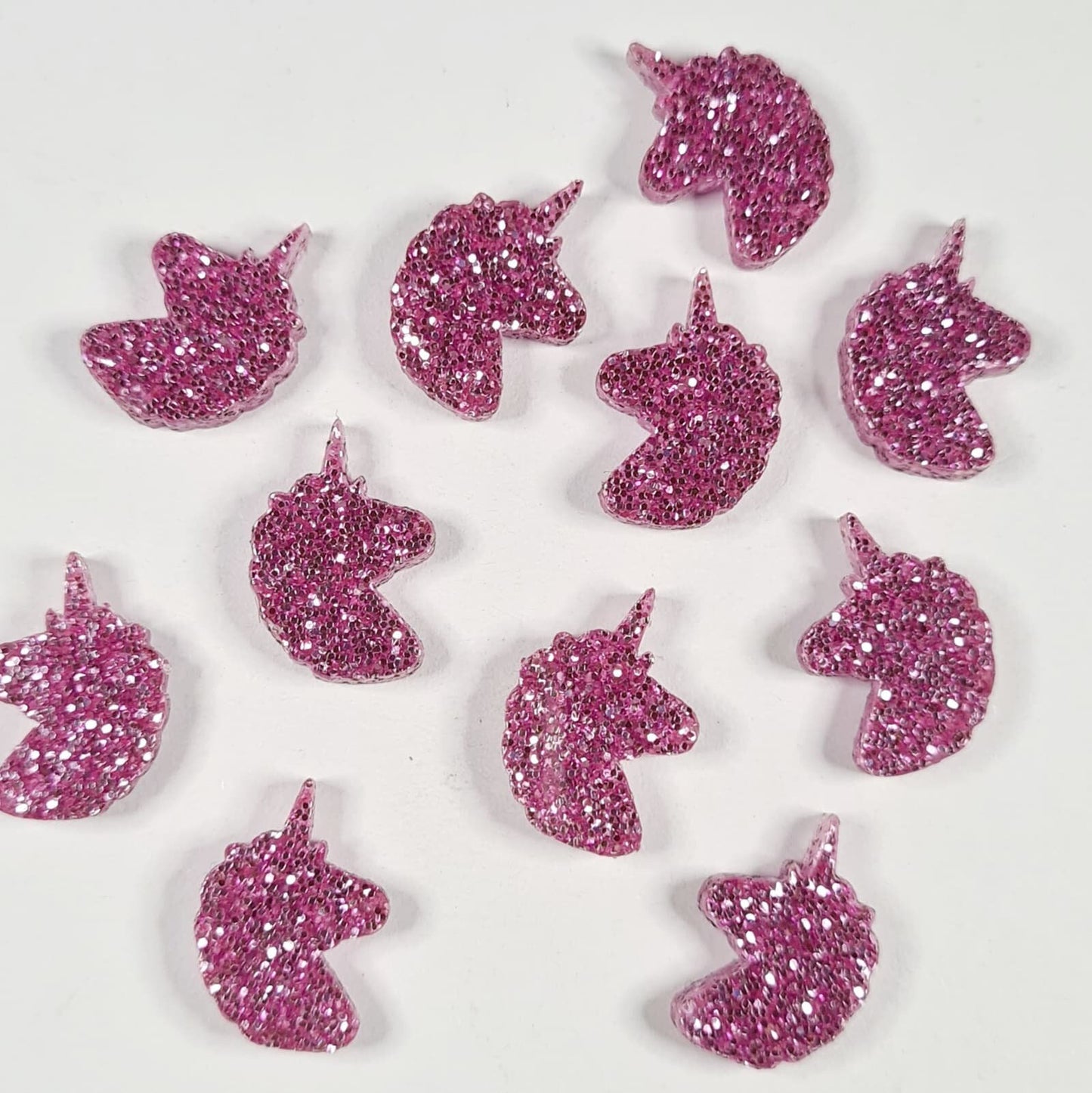 15mm PINK GLITTER Acrylic UNICORNS