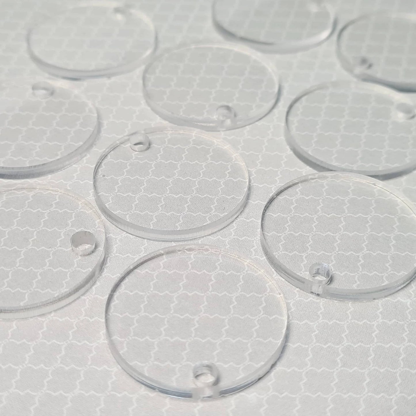 30mm CLEAR Acrylic KEYRING BLANKS