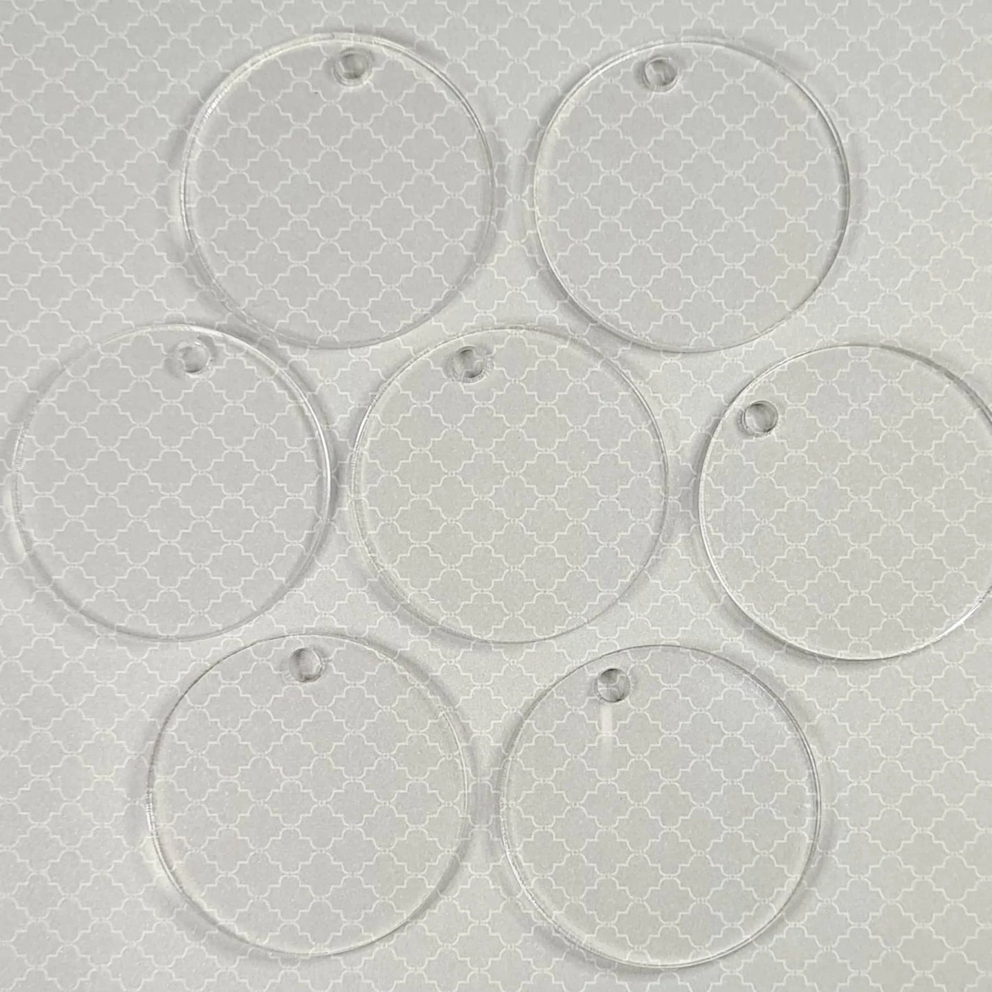 40mm CLEAR Acrylic KEYRING BLANKS