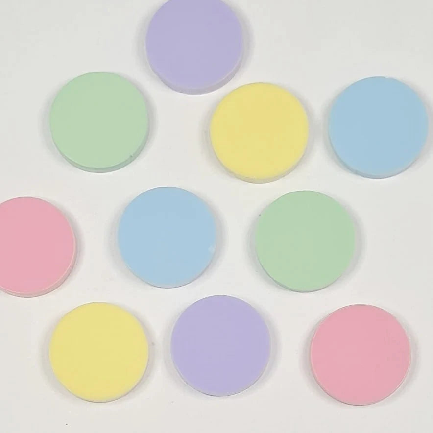 14mm PASTEL Acrylic CIRCLE MIXED PACK